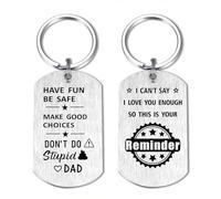 EE&YU Don't Do Stupid Sht Keyring from Loved Dad - Son Daughter Stocking Fillers, Teen Boys Girls Christmas Gag Gifts