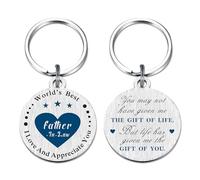 EE&YU Father in Law Keyring Gifts - Dad in Law Wedding Birthday Keyring Presents from Bride Groom