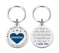 EE&YU Grandad Gifts - My Grandfather Birthday Retirement Keyring for Men, I Love Grandad Gifts from Grandkids, Thank You Grandfather Present for Christmas