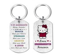 EE&YU Granddaughter Christmas Xmas Keyring Gifts - My Favorite Granddaughter Birthday Keyring from Grandma Grandad