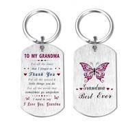 EE&YU Grandma Gifts Keyring - Best Grandma Birthday Christmas Keyring, I Love Grandmother Present from Grandkids, Thank You Grandmother Gifts from Grandson Granddaughter