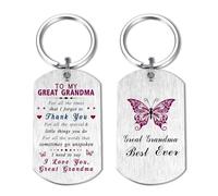 EE&YU Great Grandma Gifts - Love Great Grandmother Birthday Retirement Christmas Keyring