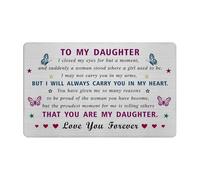 EE&YU My Daughter Gifts Card - Best Daughter Birthday Graduation Gifts from Mum Dad, Love and Proud Teen Girls Card for Christmas