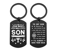 EE&YU My Son Gifts - Best Son Birthday Graduation Keyring from Mom Dad