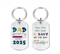 EE&YU New Dad 2025 Keyring Gifts - First Time Dad Birthday Gifts, Soon to be Daddy Key Ring, Becoming Daddy Present for Christmas