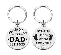 EE&YU New Dad Gifts Keyring - First Time Dad Birthday Keyring, Pregnant Daddy Gifts for Men, Daddy to Be Present for Christmas