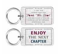 EE&YU New Job Gift for Women, New Beginning Next Chapter Keyring for Female
