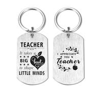 EE&YU Teacher Gifts for Women Men - Teacher Graduation Appreciation Keyring, It Takes A Big Heart to Shape Little Minds