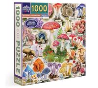 eeBoo Bountiful Mushrooms 1000 Piece Square Jigsaw Puzzle, 23" x 23" | Double coated, sturdy & dust free pieces with a satisfying snap. Includes full color reference insert. Vibrant, original art