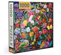 eeBoo Butterfly Still Life 1000 Piece Square Jigsaw Puzzle, 23" x 23" | Double coated, sturdy & dust free pieces with a satisfying snap. Includes full color reference insert. Vibrant, original art