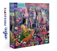 eeBoo CAT AND THE CASTLE 1000 pc Square Jigsaw Puzzle Super Deluxe PZTCAC