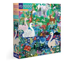 eeBoo - Duck in The Clearing-Puzzle Recycled Cardboard, 1000 Pieces Coloured wit