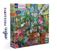 eeBoo Piece & Love: English Greenhouse - 1000 Piece Puzzle - Adult Square Jigsaw, 23x23, Includes Image Reference Insert, Glossy Pieces