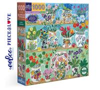 eeBoo FLORAL CUPBOARD 1000 pc Square Jigsaw Puzzle Super Deluxe PZT719