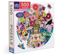 eeBoo Piece & Love: Fruits & Flowers - 500 Piece Puzzle - Adult Round Jigsaw, 23" Diameter, Includes Image Reference Insert, Pieces
