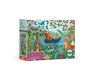 eeBoo Garden Animals 20 Piece Children's Puzzle, 15" x 11" Animal Themed | Develops Fine Motor Skills, Spatial-Reasoning & Patience. 3.75" x 3.75" vibrant pieces are double coated, sturdy & dust free