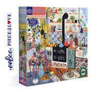 eeBoo PZTMNK Morning Kitchen Recycled Cardboard - Colourful 1000 Pieces - Measures 58.5 cm, [The Puzzle Is Not in Black and White, It Contains