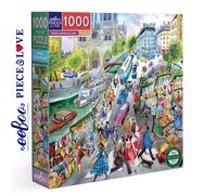 eeBoo PARIS BOOKSELLER 1000 pc Square Jigsaw Puzzle Super Deluxe PZTPBS