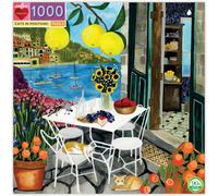eeBoo Piece and Love Cats in Positano 1000 piece square adult Jigsaw Puzzle