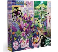 eeBoo Piece and Love Lavender Kitchen 1000 piece square adult Jigsaw Puzzle | Double coated, sturdy & dust free pieces with a satisfying snap. Includes full color reference insert. Vibrant, original art