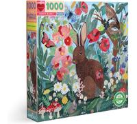 eeBoo Piece and Love Poppy Bunny 1000 piece square adult Jigsaw Puzzle