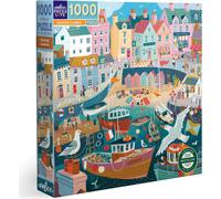 eeBoo Piece and Love Seaside Harbor 1000 piece square adult Jigsaw Puzzle