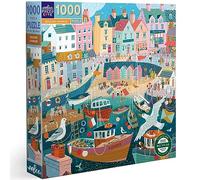 eeBoo Piece and Love Seaside Harbor 1000 piece square adult Jigsaw Puzzle