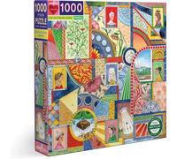 eeBoo Piece and Love UFO Victorian Ladies 1000 Piece Adult Square Jigsaw Puzzle