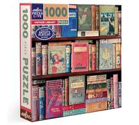 Eeboo Jigsaw Puzzle Piece and Love Vintage Library 1000-piece Square Adult