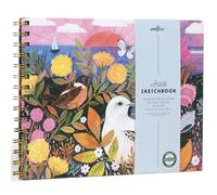 eeBoo Piece & Love: Artist Sketchbook - Seaside Peeps - 80 Pages, 9.5x7.5 Hardcover Spiral Book, 160 GSM, 108 LBS Drawing Paper, Illustrated Cover