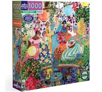 eeBoo Piece & Love: Garden Party - 1000 Piece Puzzle - Adult Square Jigsaw, 23x23, Includes Image Reference Insert, Glossy Pieces