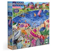 eeBoo Piece & Love: Lunch by The Sea - 1000 Piece Puzzle - Adult Square Jigsaw, 23x23, Includes Image Reference Insert, Glossy Pieces