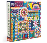 eeBoo Piece & Love: Sunshine Garden - 1000 Piece Puzzle - Adult Square Jigsaw, 23x23, Includes Image Reference Insert, Glossy Pieces