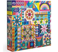 eeBoo Piece & Love: Sunshine Garden - 1000 Piece Puzzle - Adult Square Jigsaw, 23x23, Includes Image Reference Insert, Glossy Pieces
