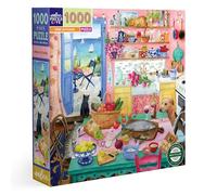 eeBoo - Pink Kitchen Adults, Recycled Cardboard, Puzzle of 1000 Pieces, La Cucina Rosa-PZTPNK, Colour