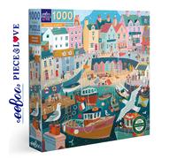 eeBoo Piece and Love Seaside Harbor 1000 piece square adult Jigsaw Puzzle