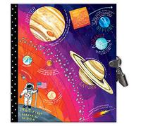 eeBoo Space Adventure Glow in the Dark Hardcover Journal with lock and key