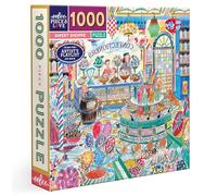 eeBoo Sweet Shoppe 1000 Piece Square Jigsaw Puzzle, 23" x 23" | Double coated, sturdy & dust free pieces with a satisfying snap. Includes full color reference insert. Vibrant, original art