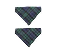EechicSpace 2 Pack Blue and Green Dog Bandanas Over Collar Tartan Plaid for Large to Extra Large Dogs