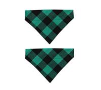 EechicSpace 2 Pack Chirstmas Dog Bandanas Over Collar Green and Black for Medium Dogs