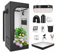 EECVKKY Grow Tent Kit, Hydroponics Complete Grow Tent Complete Kit, with LED Grow Lights Full Spectrum, 4" Carbon Filter Kit, 600D Oxford Cloth 50 * 50 * 120cm/19.7 * 19.7 * 47.2in