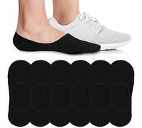 Eedor Women's 3/6/8 Pairs Thin No Show Socks Non Slip Flat Boat Line, 3 Pairs (6 Socks)_black, Large