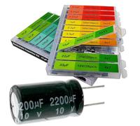 EEEEE 0.1uF-2200uF capacitors 20 Value 304pcs Individual Box Lid Electrolytic Capacitor Assortment kit for Industrial Electrical and arduino