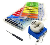 EEEEE 19 Values 152 pcs 100 Ohm- 2M Ohm Variable Resistor 6mm Potentiometer kit Assortment Kit Packaged with Individual Tube