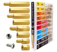 EEEEE 208 Pieces M3 Standoff Kit 10 Types Standoff Screws Nuts Male Female Hex Brass Spacer Brushed Nuts Threaded Pillar Hardware Assortment Kit