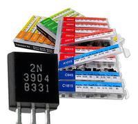 EEEEE 30 Kinds 1020pcs Assorted Type General Purpose TO92 Transistors PNP NPN Bipolar Power Transistor Assortment Kit with Individual Compartment