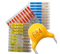 EEEEE 30 Value 300 pcs Multilayer Monolithic Ceramic Capacitor Assortment kit 10pf-10uF Individual Box Lid pf nf uf (300 pcs)