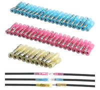 EEEkit 100pcs Heat Shrink Bullet Connectors, Female & Male Bullet Butt Crimp Terminals Assortment Kit, Waterproof Insulated Marine Automotive Electrical Crimp Connectors (12-10AWG,14-16AWG,18-22AWG)