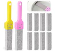 EEEKit 10PCS Pumice Stone for Toilet Bowl Cleaning, Toilet Cleaning Brush Set with 2 Handle, Limescale Remover for Kitchen Bathroom Pool, Grey