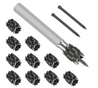 EEEKit 13 Pack Rotary Spot Weld Cutter Remover Sets Double Sided, 3/8'' HSS Drill Bits Hex Sheet Metal Hole Cutter Remover for Power Drill Spot Welding